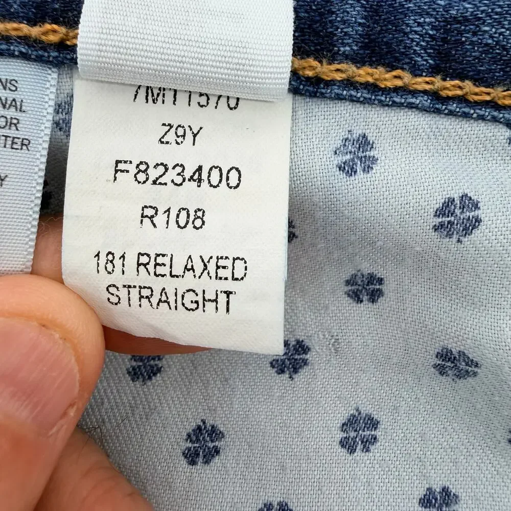 Lucky Brand 181 Relaxed Straight Jeans Mens Size 34x32 Medium Wash Denim